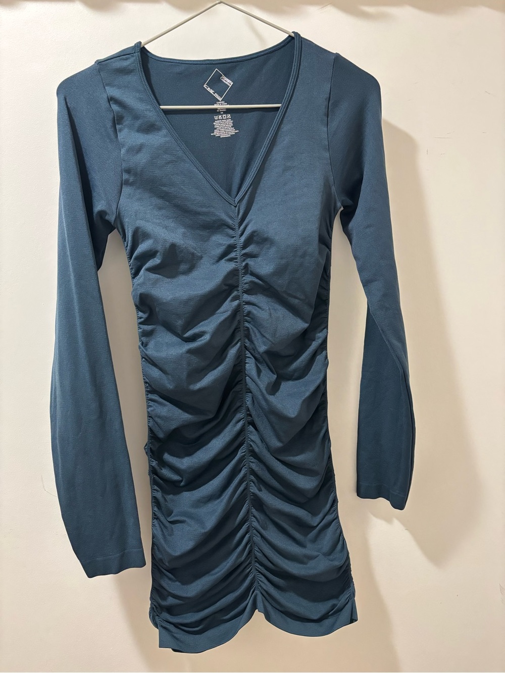 C’est Moi Ruched Bodycon Dress in Teal